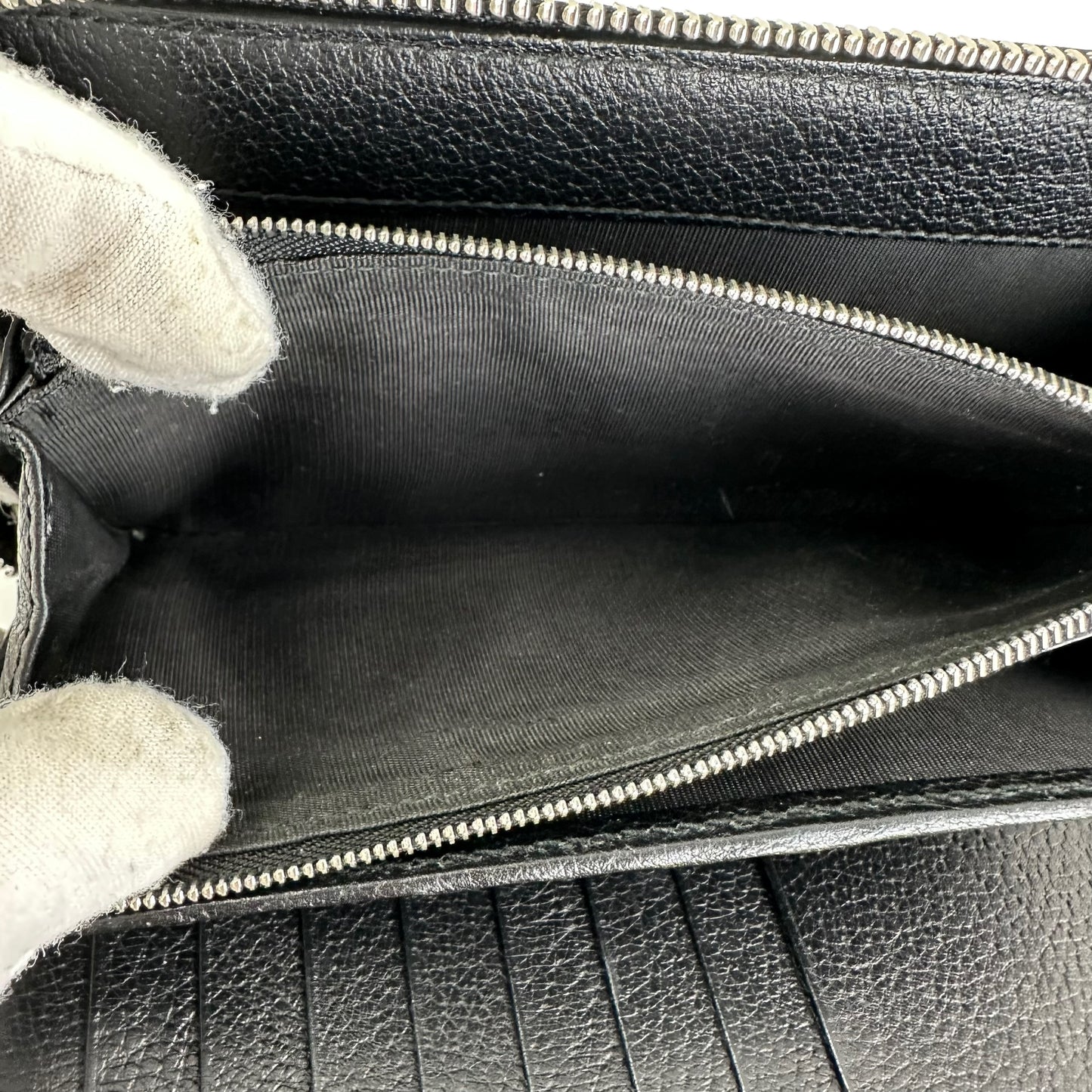 Gucci Sport Black Leather Zip Around Long Wallet