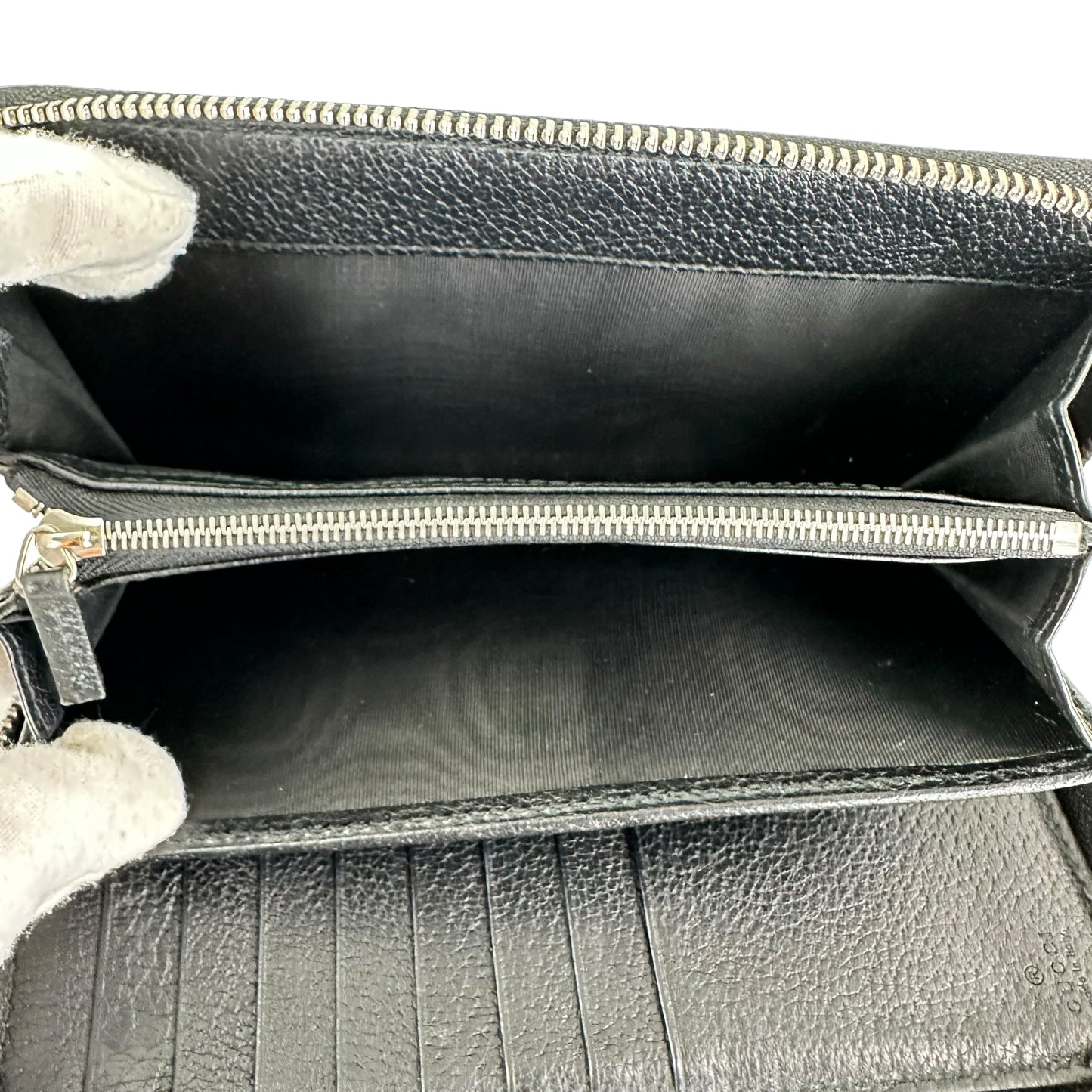 Gucci Sport Black Leather Zip Around Long Wallet