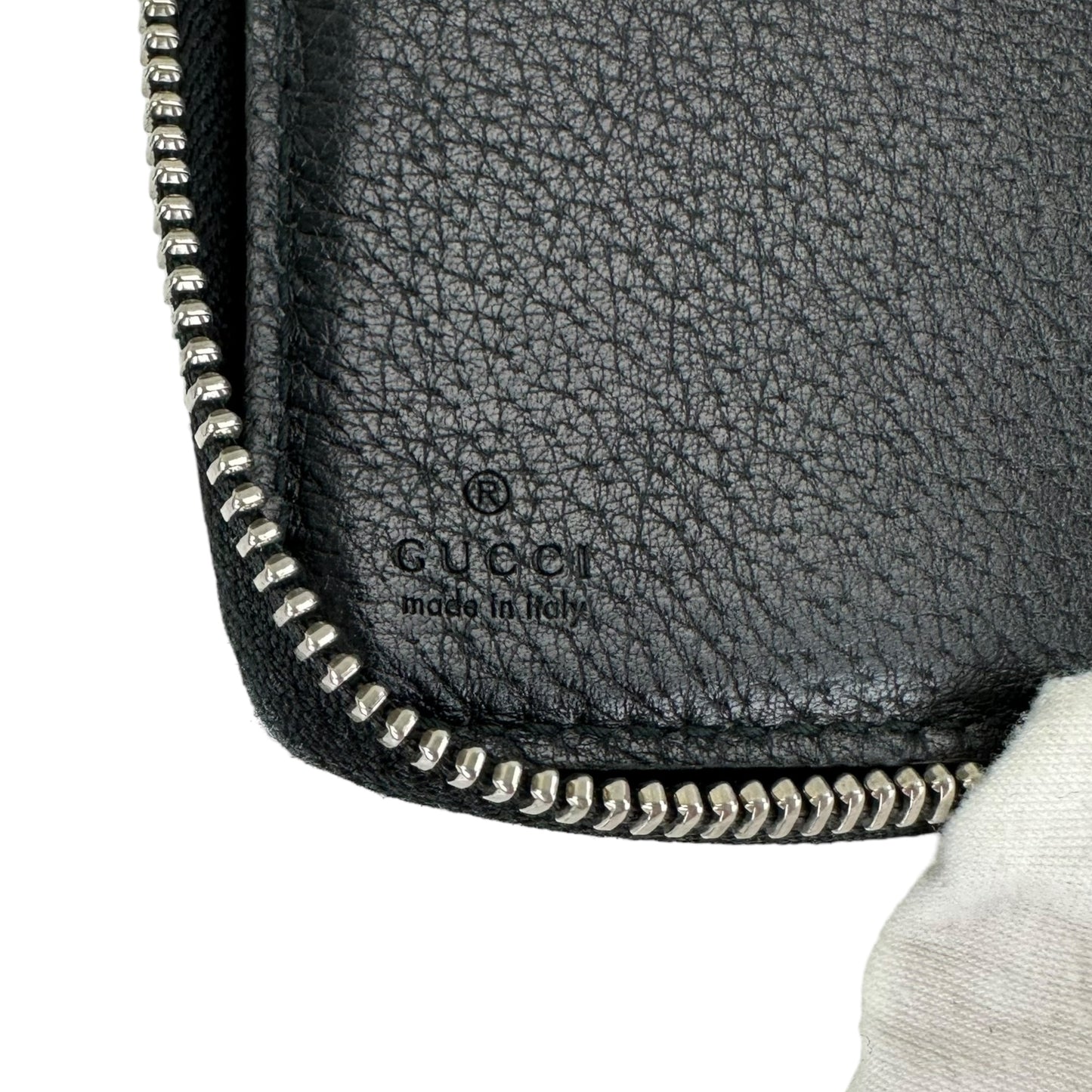Gucci Sport Black Leather Zip Around Long Wallet