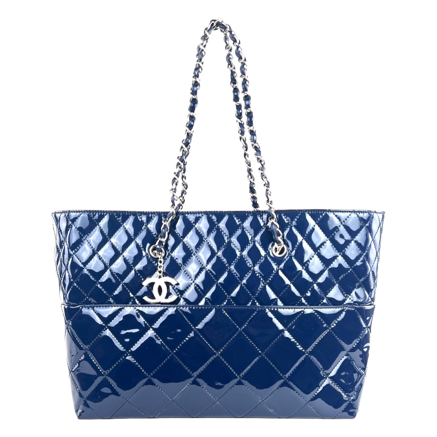 Chanel CC Matelasse Patent Leather Tote Bag