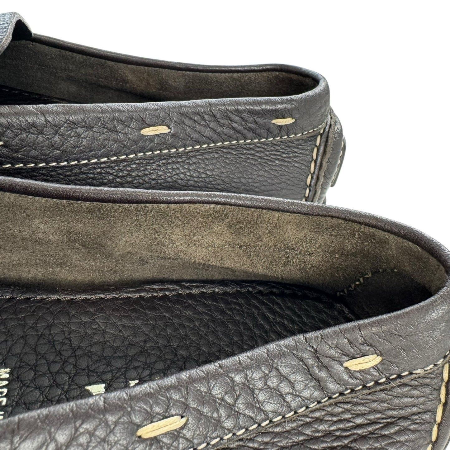 Prada Brown Pebbled Leather Loafers