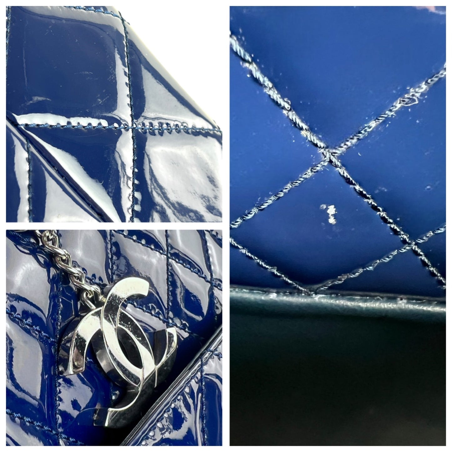 Chanel CC Matelasse Patent Leather Tote Bag