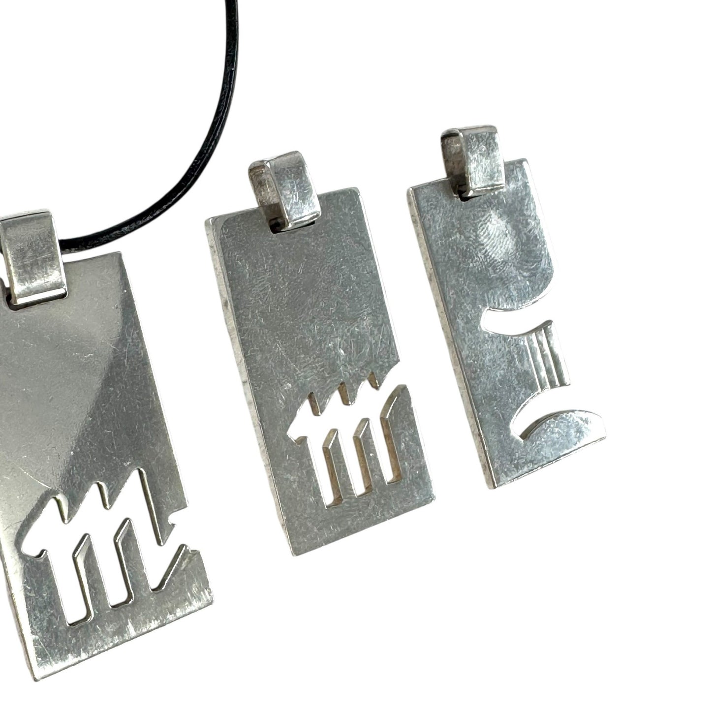 Gucci Sterling Silver Zodiac Pendant Necklace Set