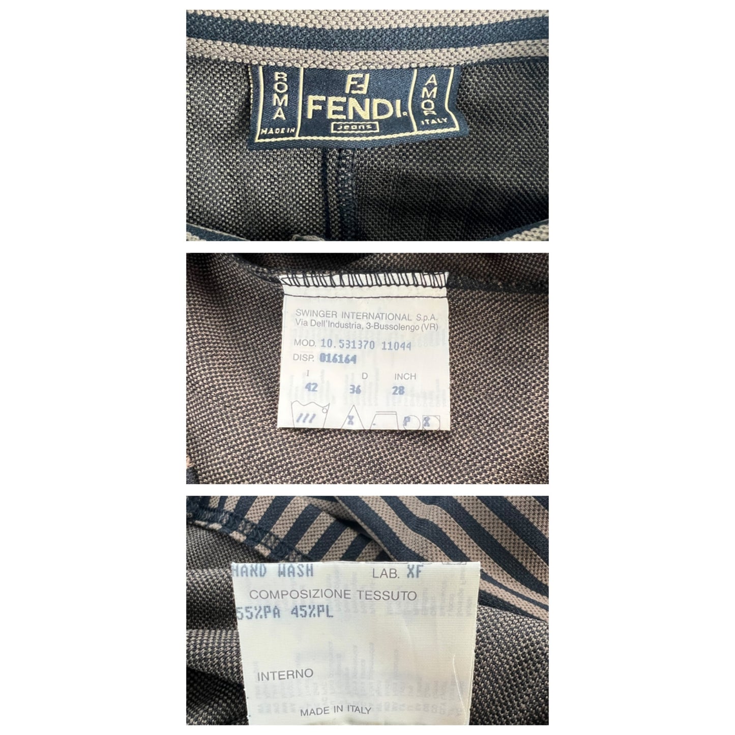 Fendi Vintage Pequin Fitted Button Blouse