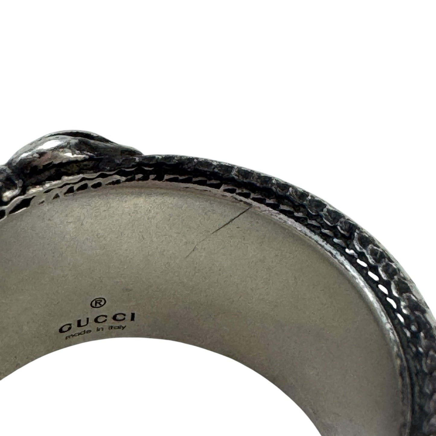 Gucci Sterling Silver GG Marmont Snake Ring