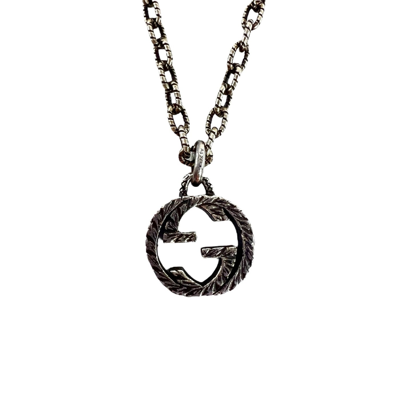 Gucci Sterling Silver Interlocking G Pendant Necklace