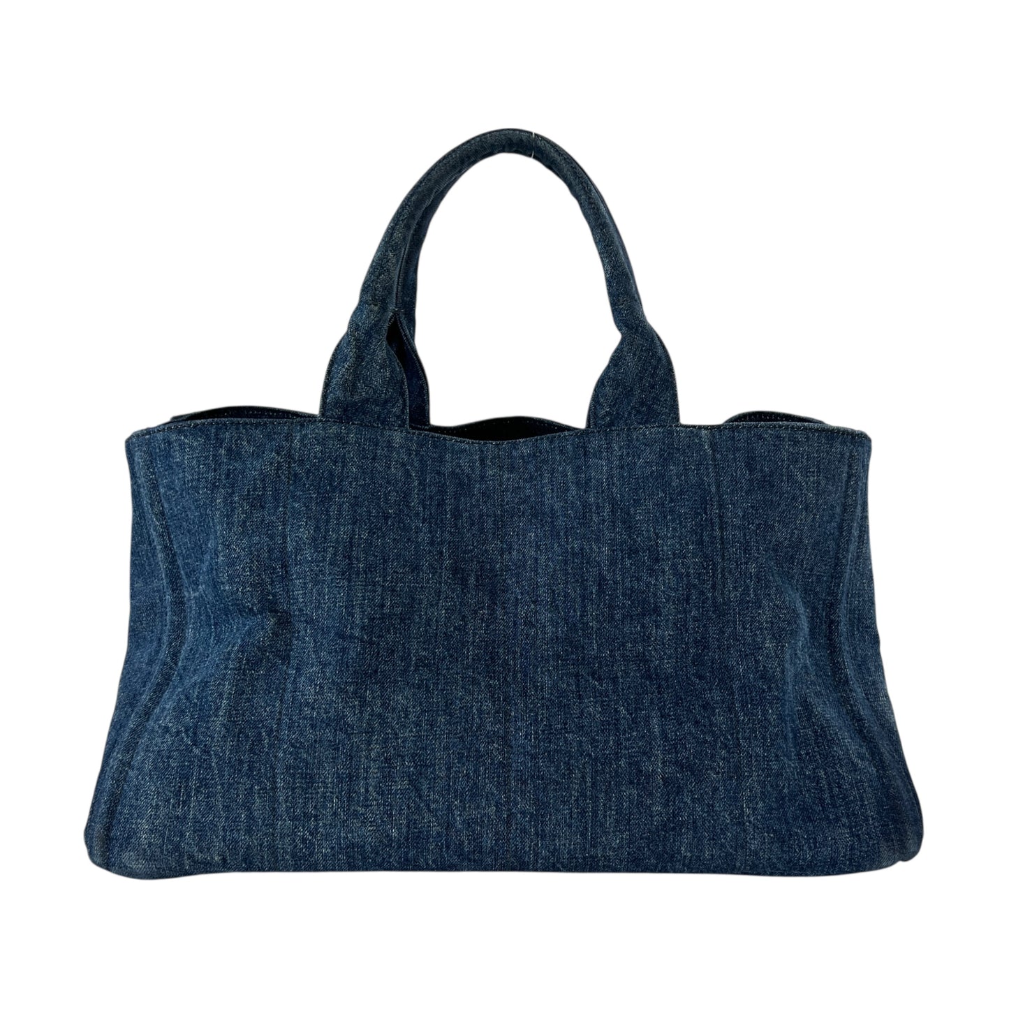 Prada Canapa Rhinestone Denim Tote Bag