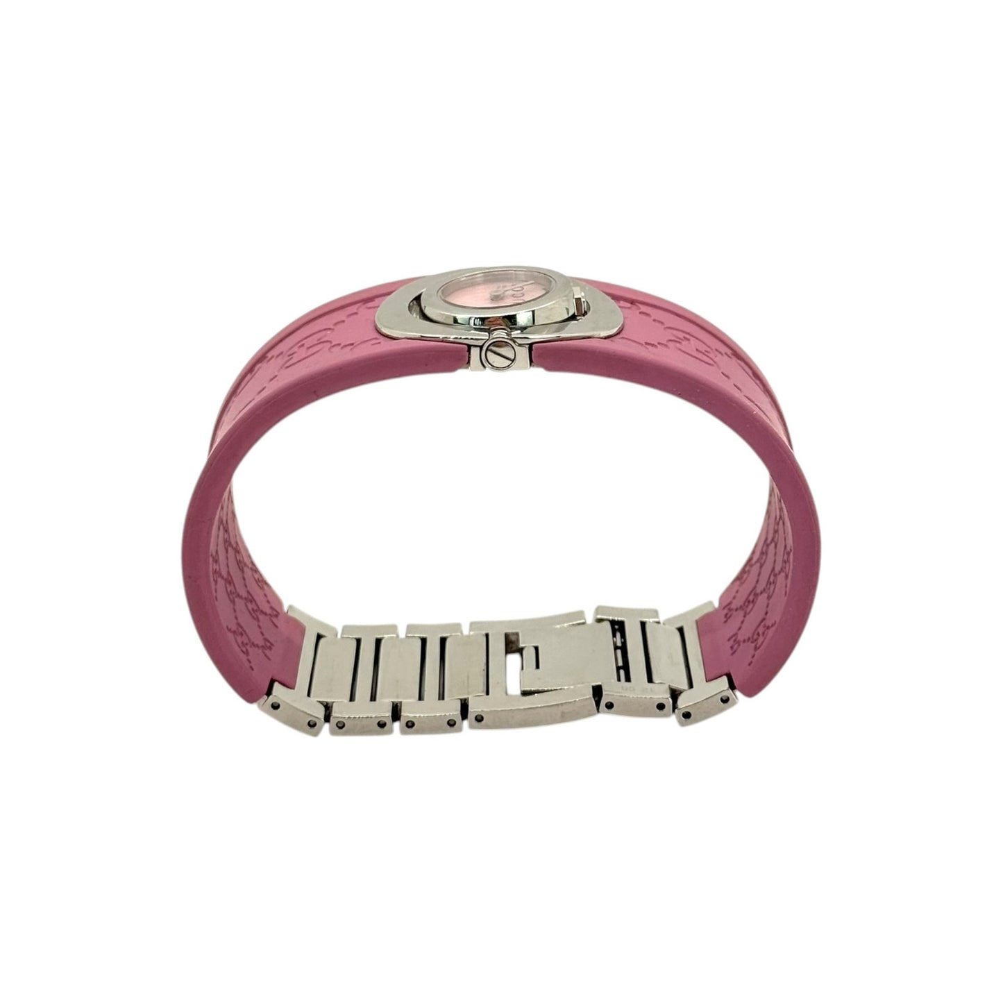 Gucci GG Twirl Pink Rubber Bangle Watch