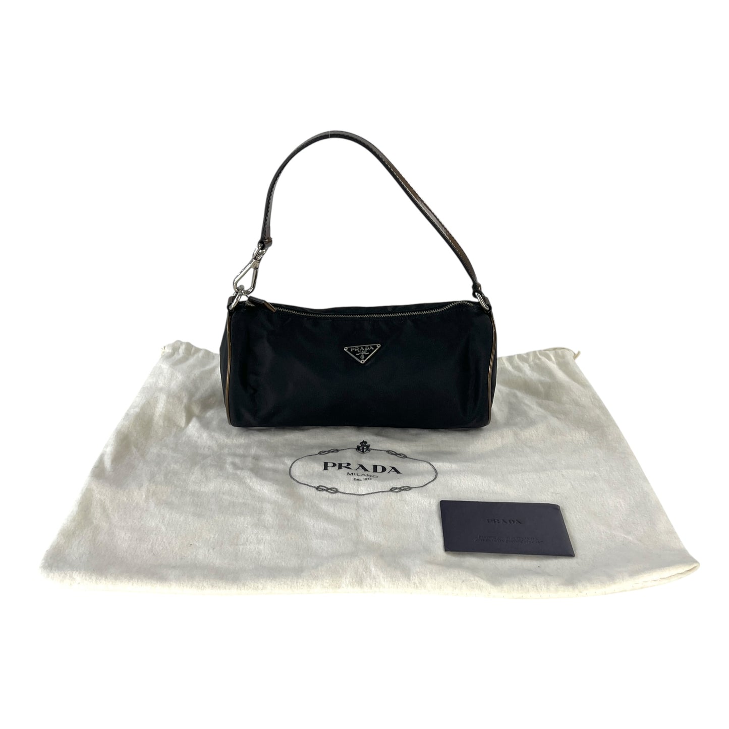 Prada Bronze Detail Pochette Bag