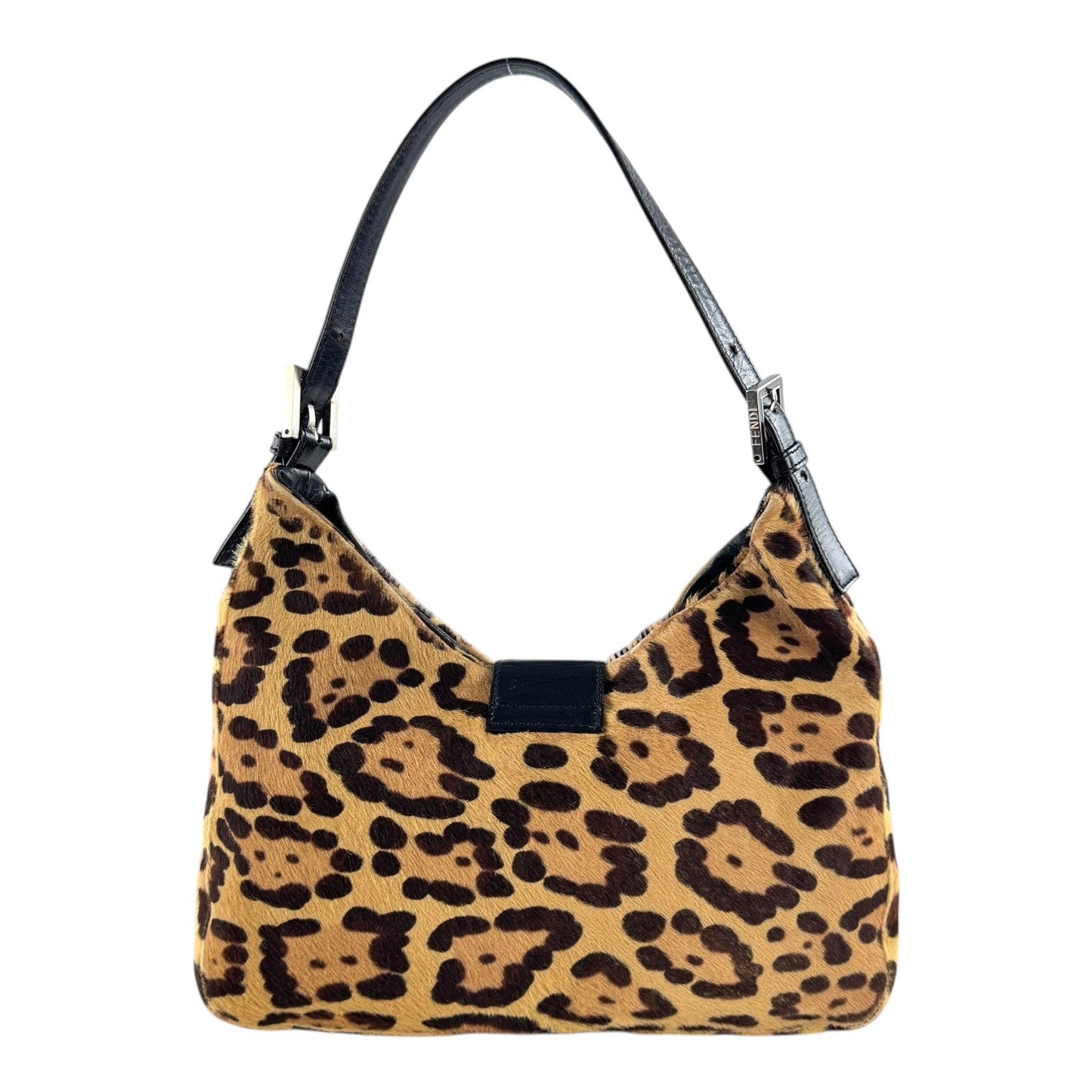 Fendi Vintage Leopard Print Calf Hair Shoulder Bag