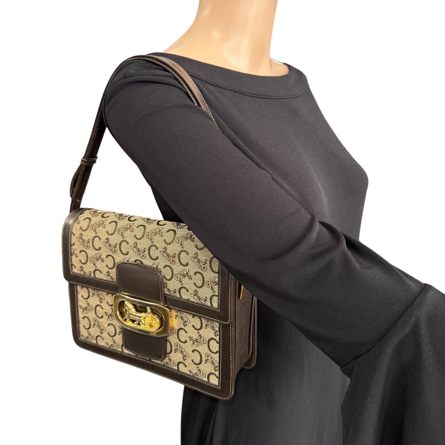 Celine Vintage Monogram Shoulder Bag