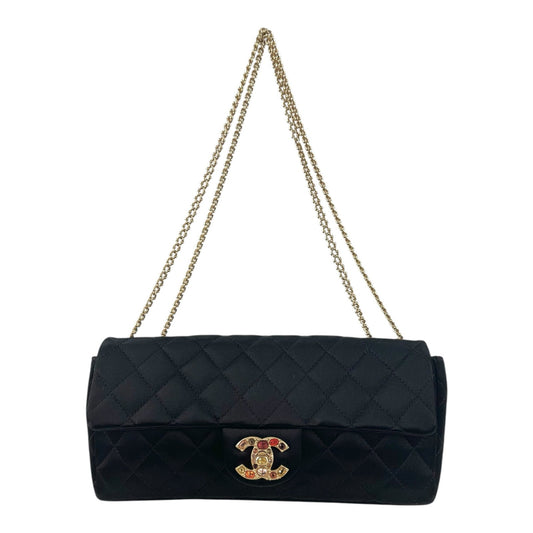 Chanel CC Jeweled Matelassé East West Flap Bag