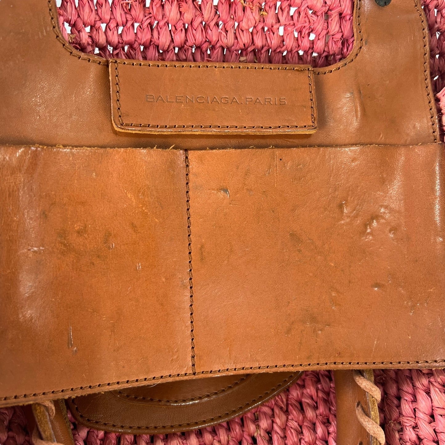 Balenciaga Raffia Basket Bag