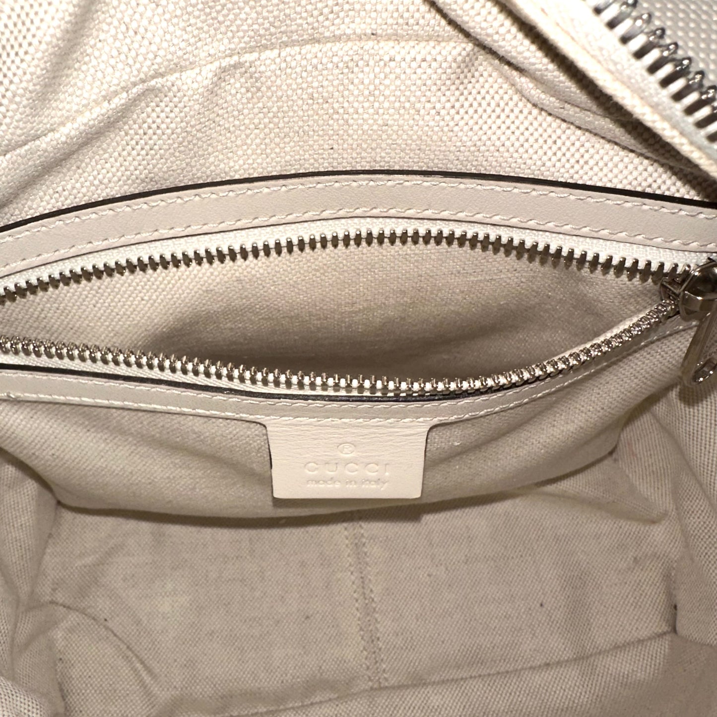 Gucci Ivory GG Embossed Shoulder Bag