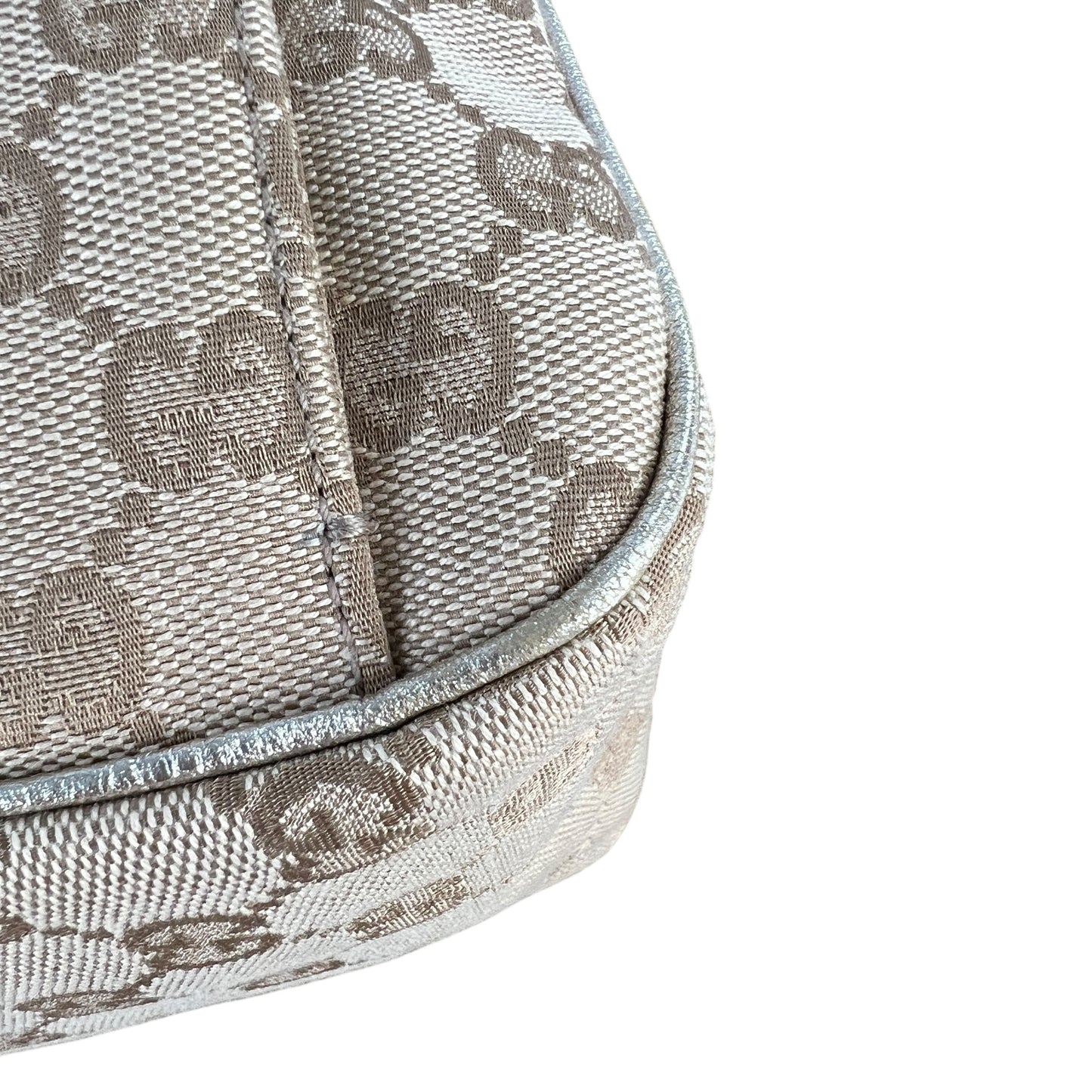 Gucci Monogram Metallic Leather Hobo Bag