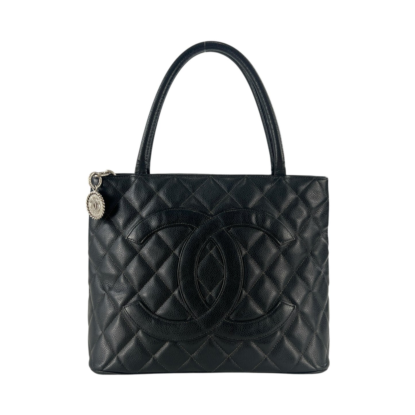 Chanel CC Caviar Leather Medallion Shoulder Bag