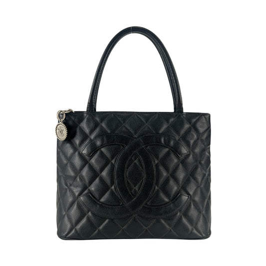 Chanel CC Caviar Leather Medallion Shoulder Bag