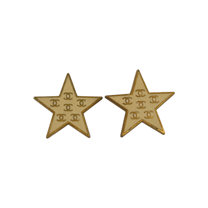 Chanel Vintage CC Star Earrings