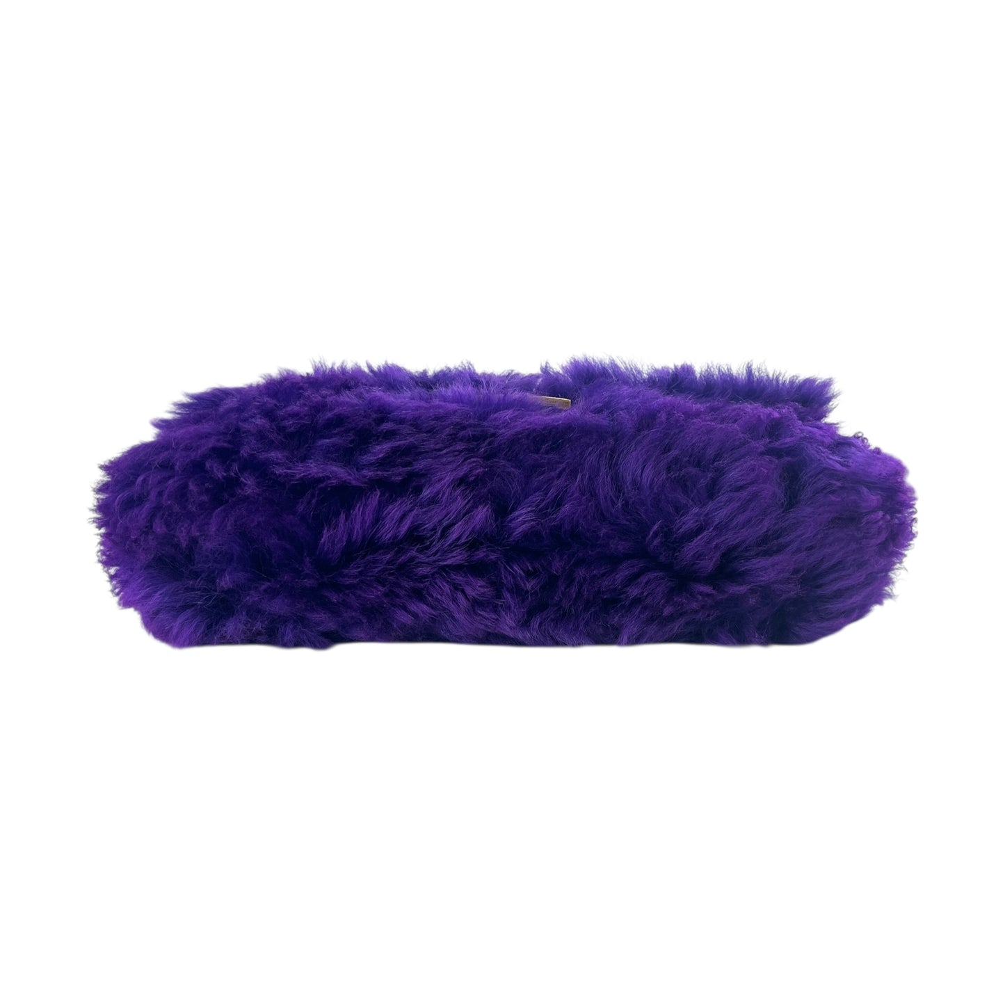 Fendi Purple Shearling Baguette Bag
