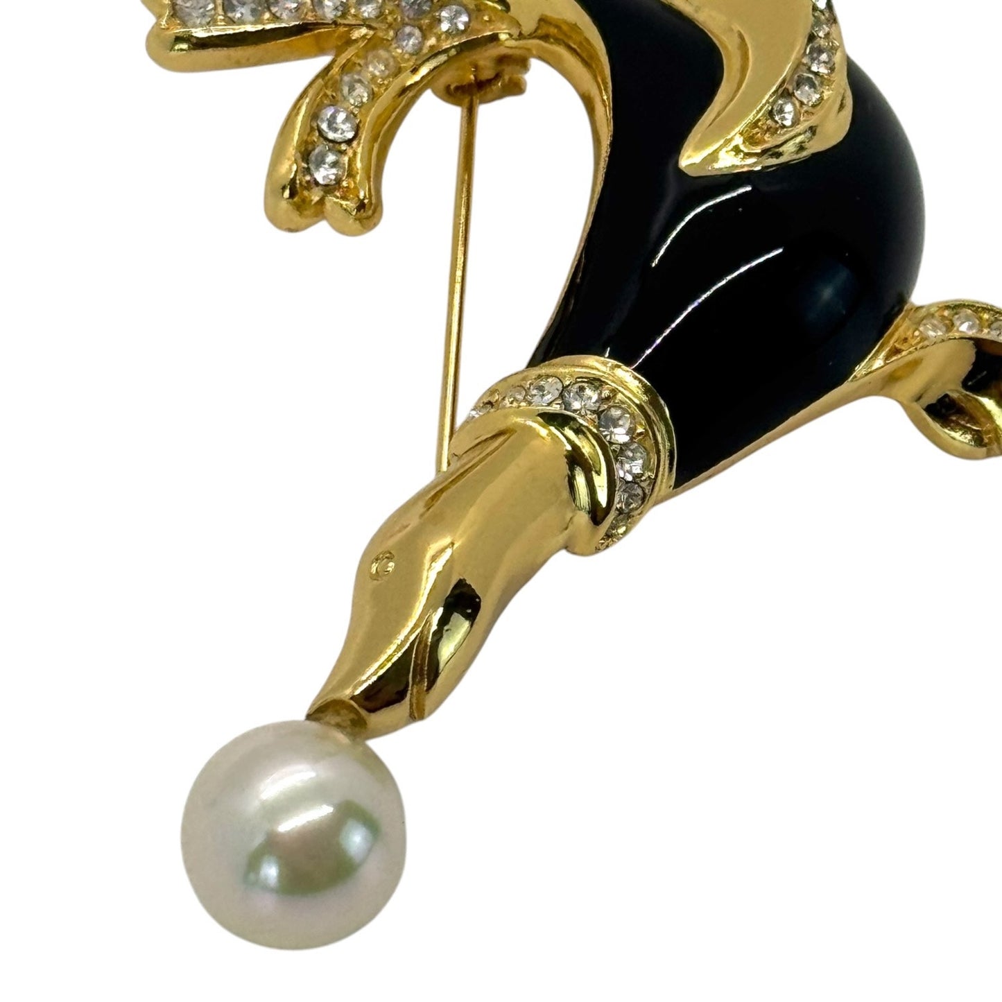 Dior Vintage Rhinestone Seal Brooch