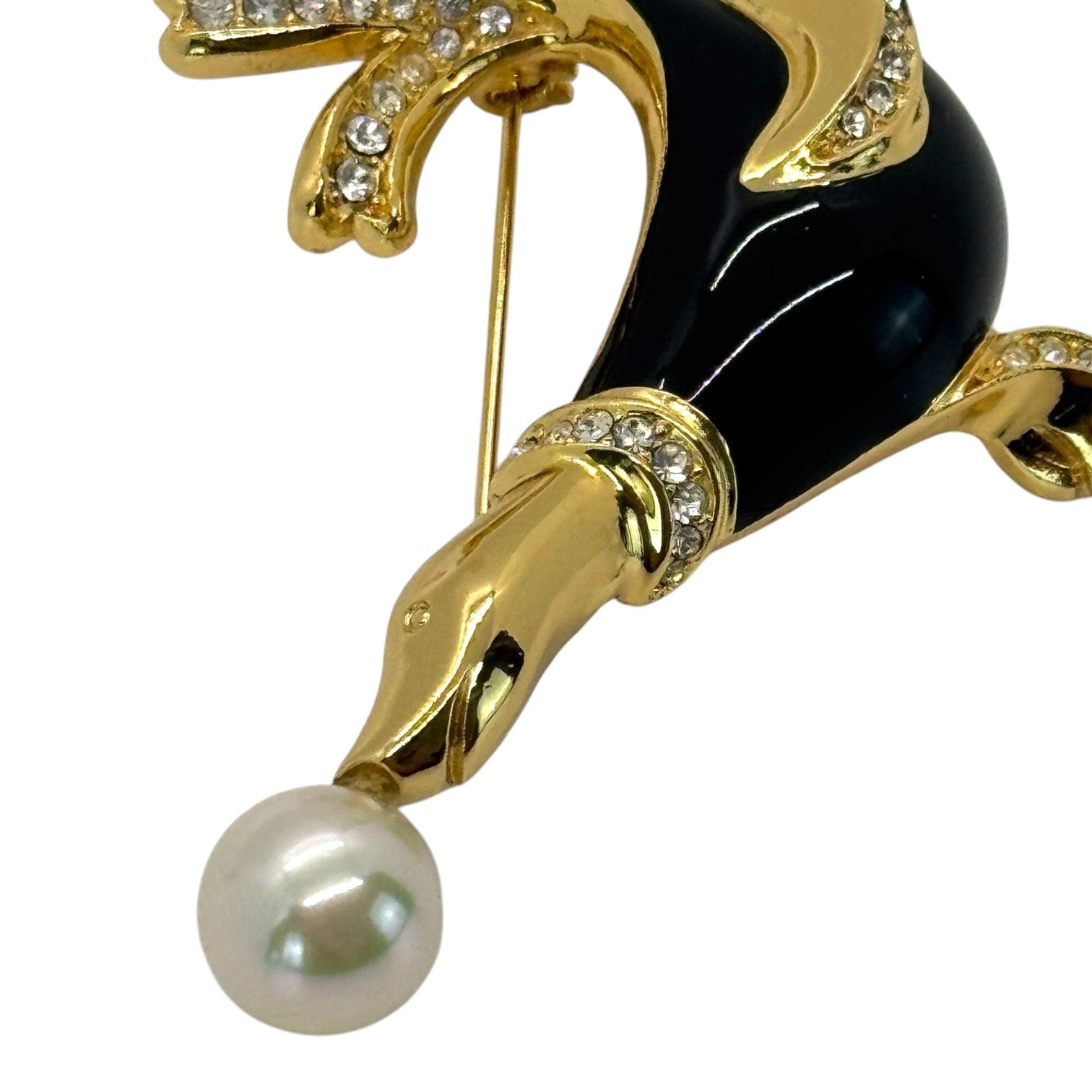 Dior Vintage Rhinestone Seal Brooch