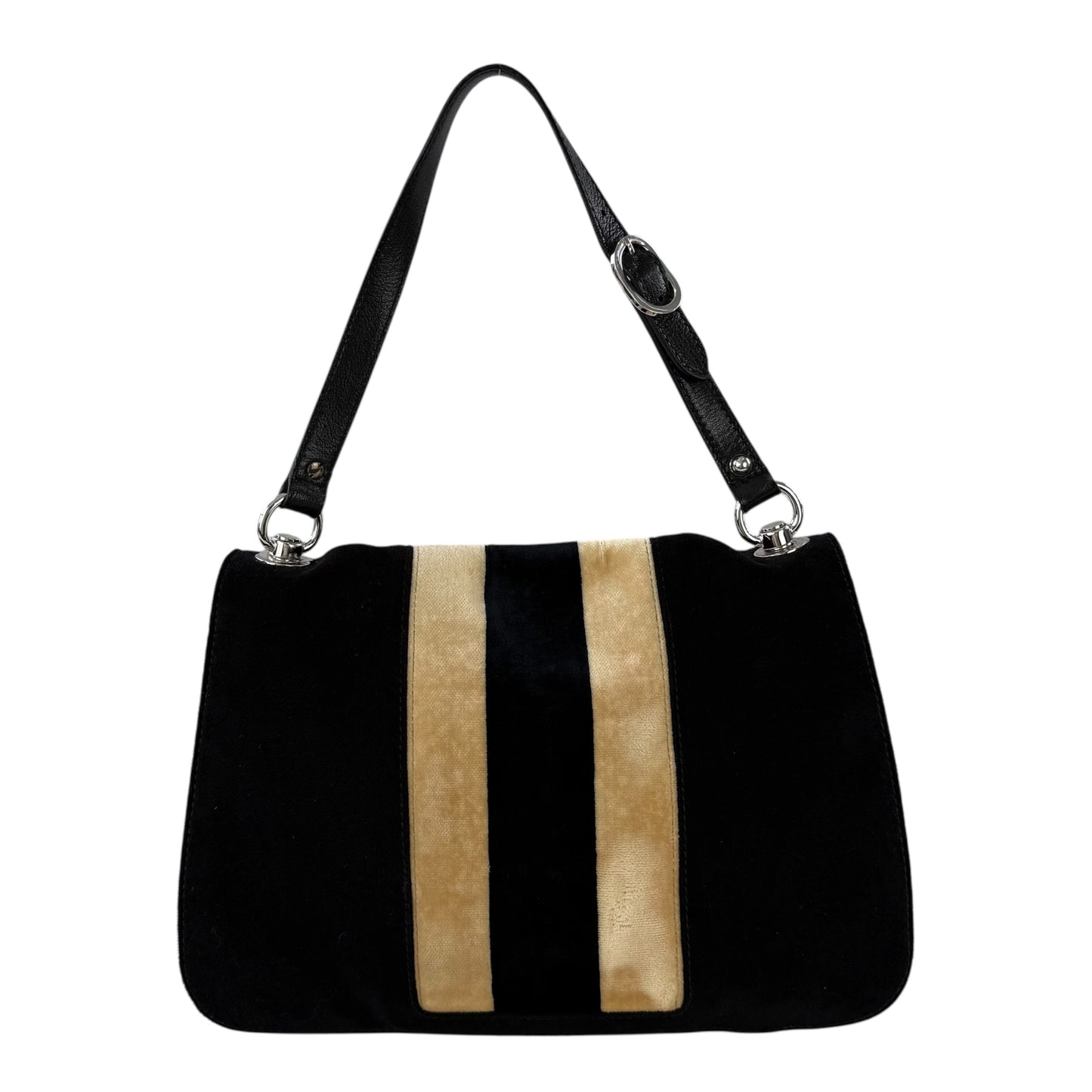 Gucci Blondie Web Flap Velvet Shoulder Bag