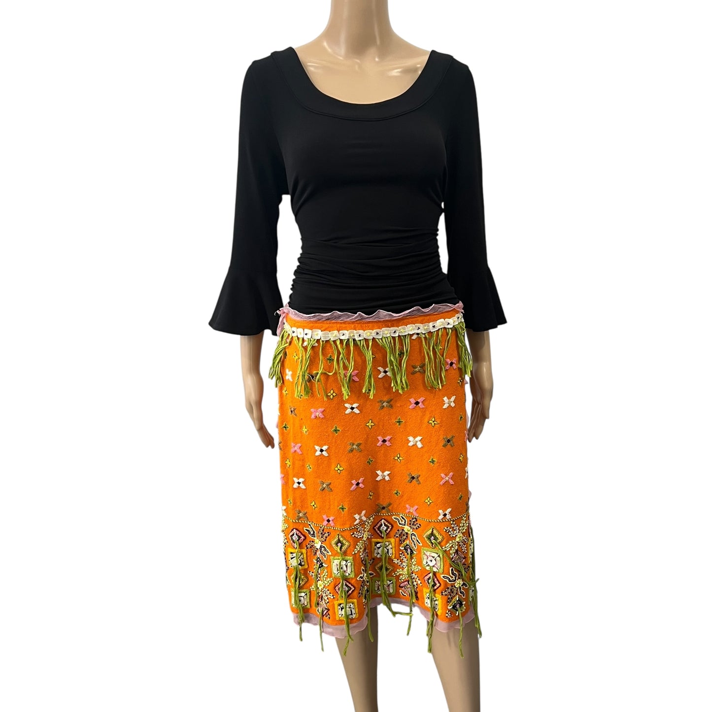Fendi Vintage Embroidered & Beaded Skirt