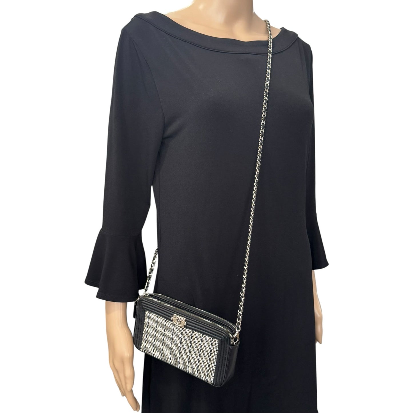 Chanel CC Rhinestone Boy Wallet-On-Chain