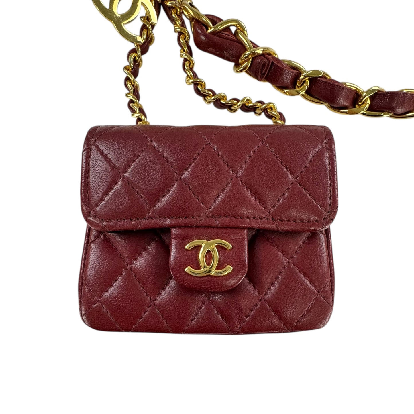Chanel Vintage CC Belt & Mini Mattelase Flap Bag