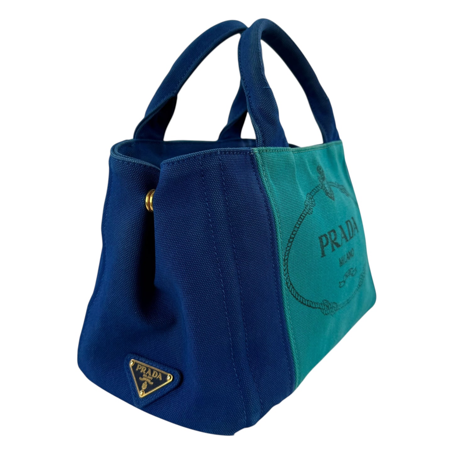 Prada Bicolor 2-Way Canapa Tote Bag