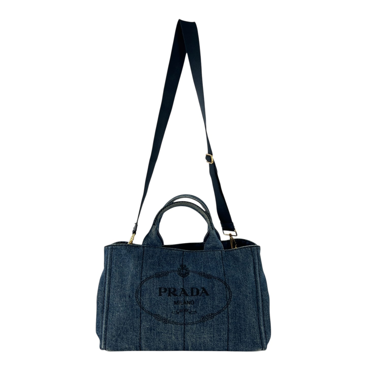 Prada Denim Canapa Tote Bag
