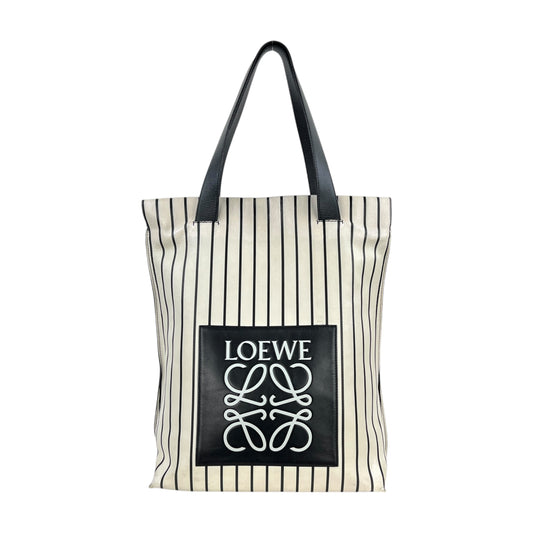 Loewe Anagram Leather Striped Tote Bag