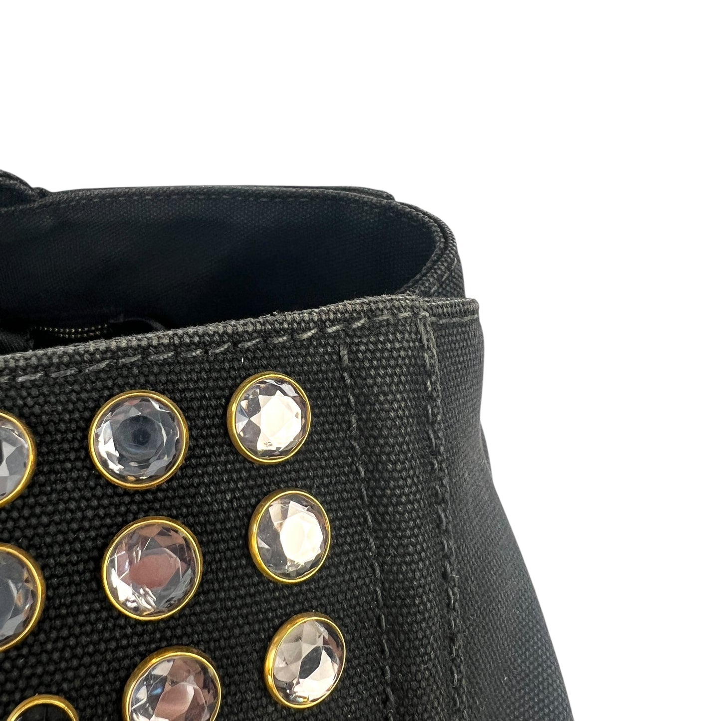 Prada Rhinestone Canapa Tote Bag