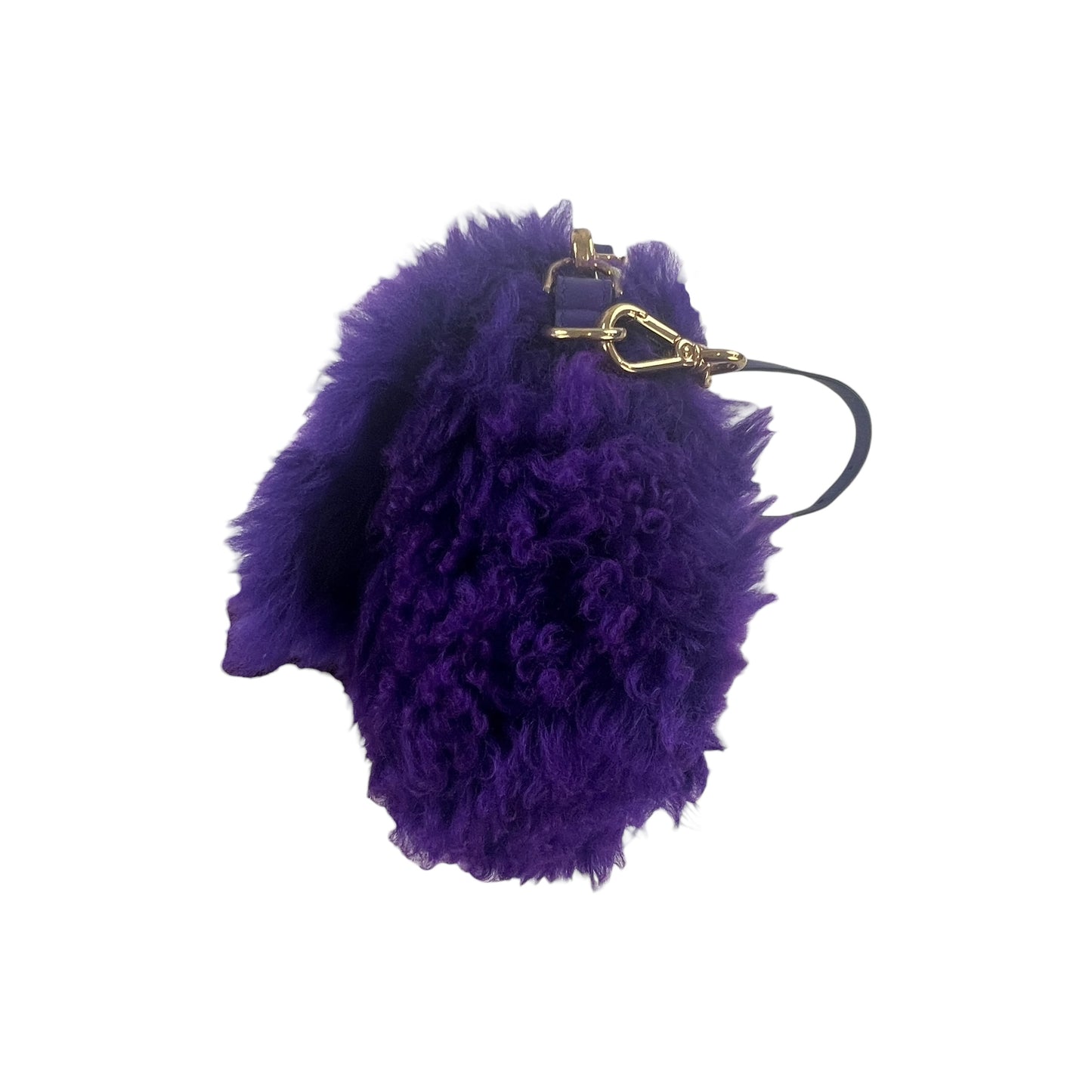 Fendi Purple Shearling Baguette Bag