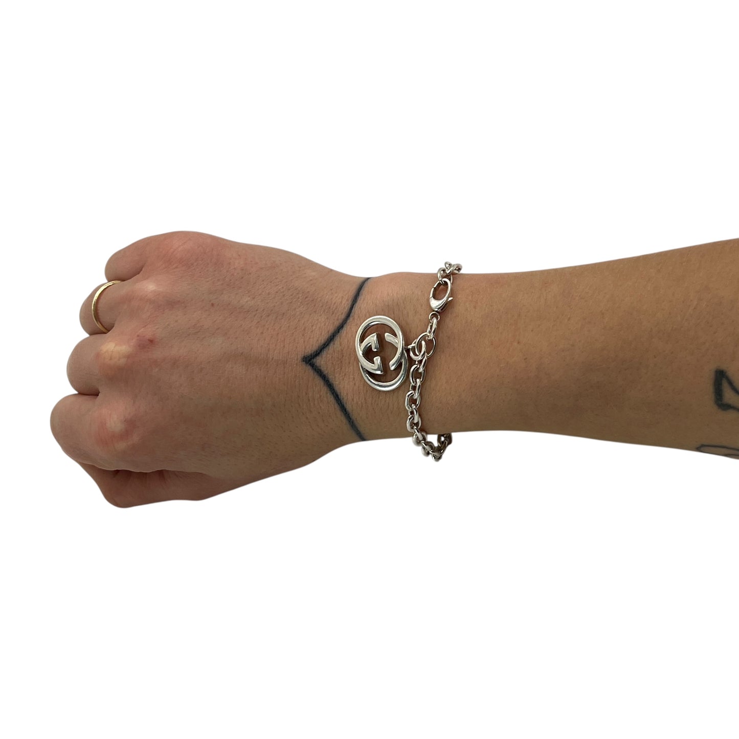 Gucci GG Sterling Silver Charm Bracelet