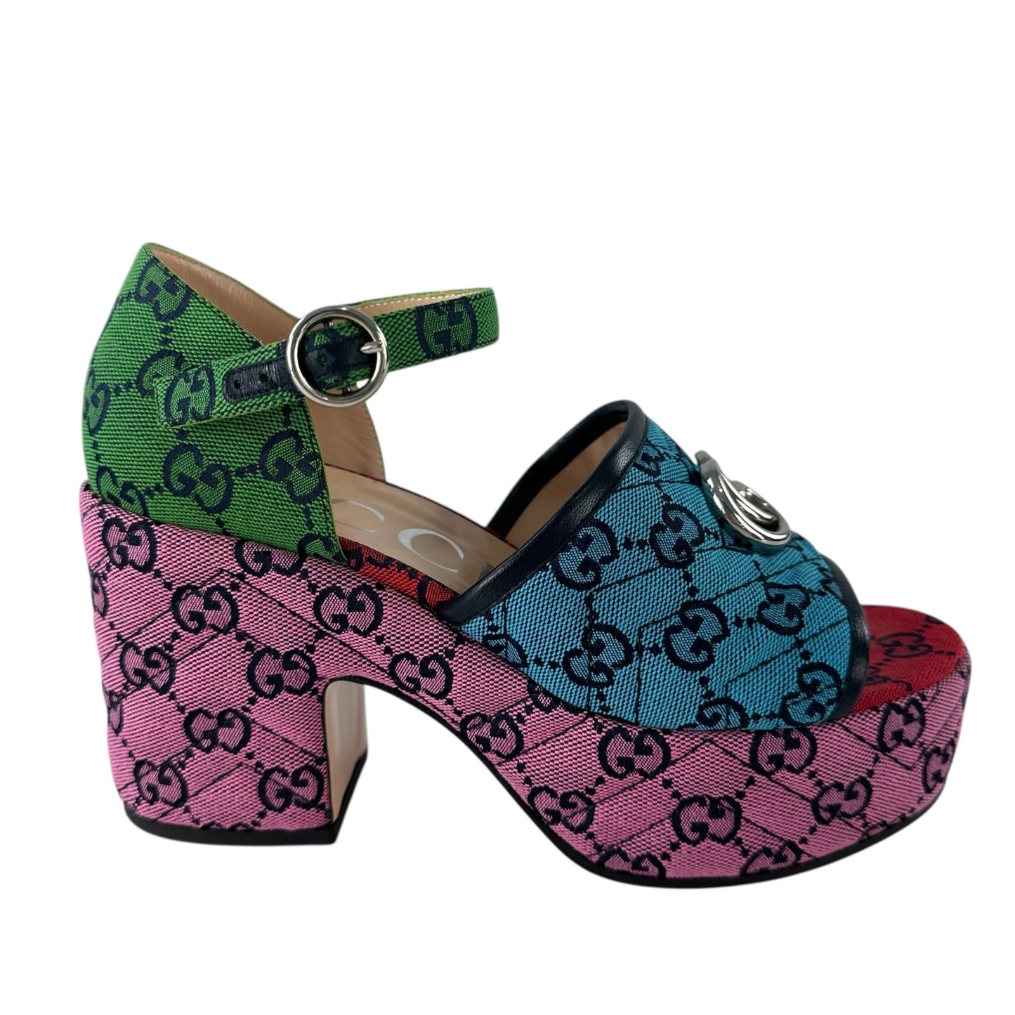Gucci Monogram Multicolor Chunky Heels