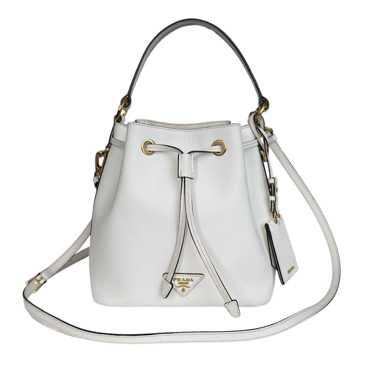 Prada Saffiano Leather Two Way Bucket Bag