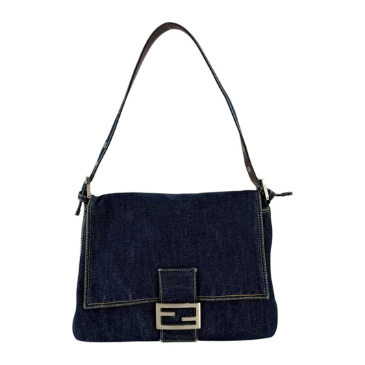 Fendi Denim Mamma Baguette Shoulder Bag
