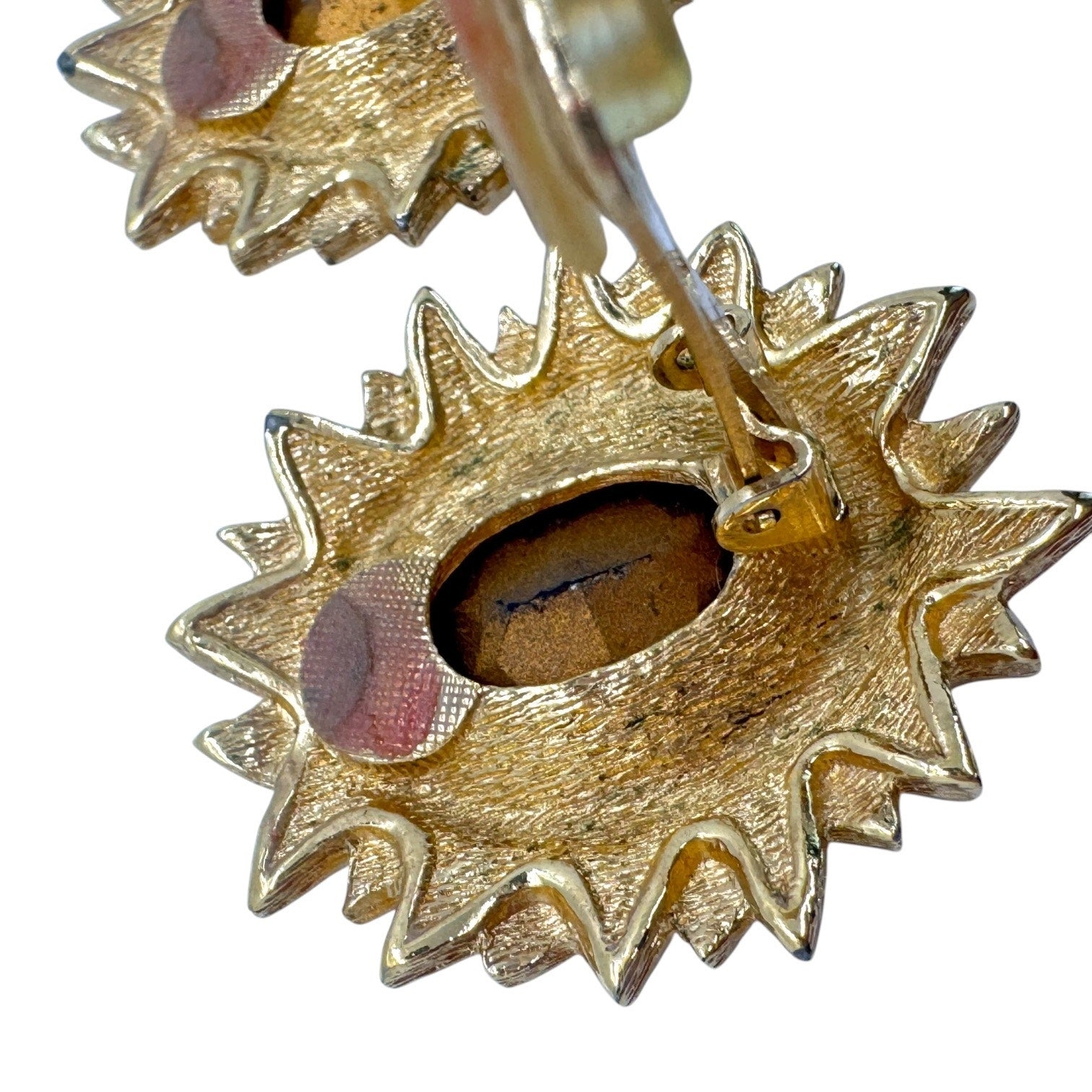 Dior Vintage Sunflower Stone Earrings