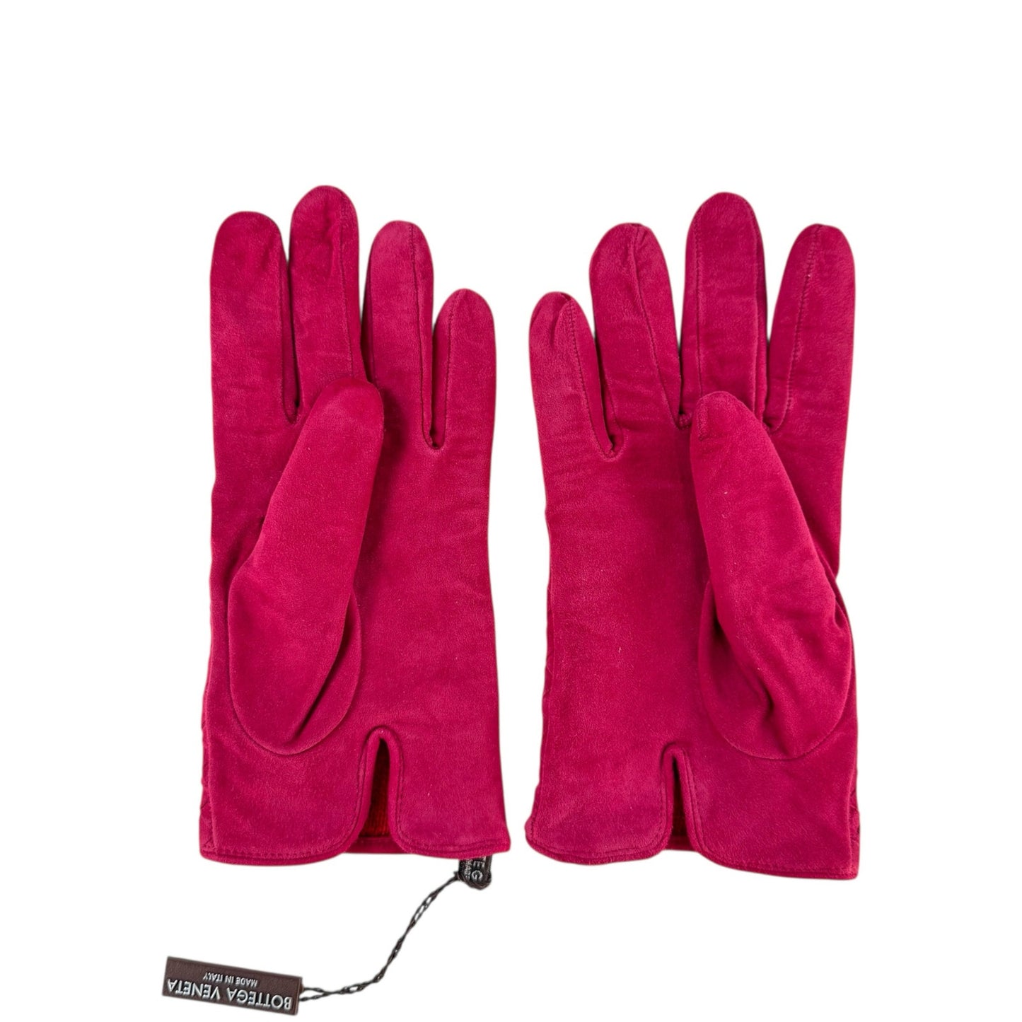 Bottega Veneta Pink Suede Intrecciato Gloves