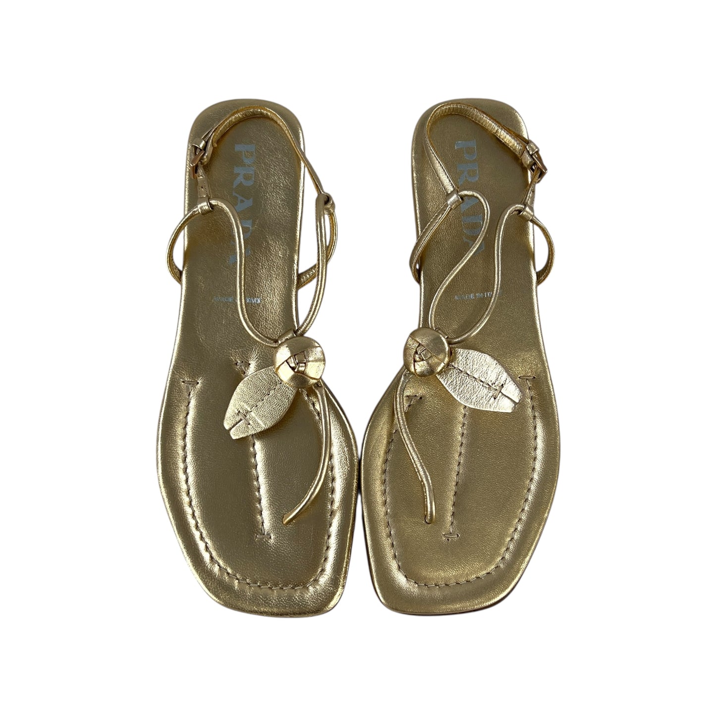 Prada Gold Sandals