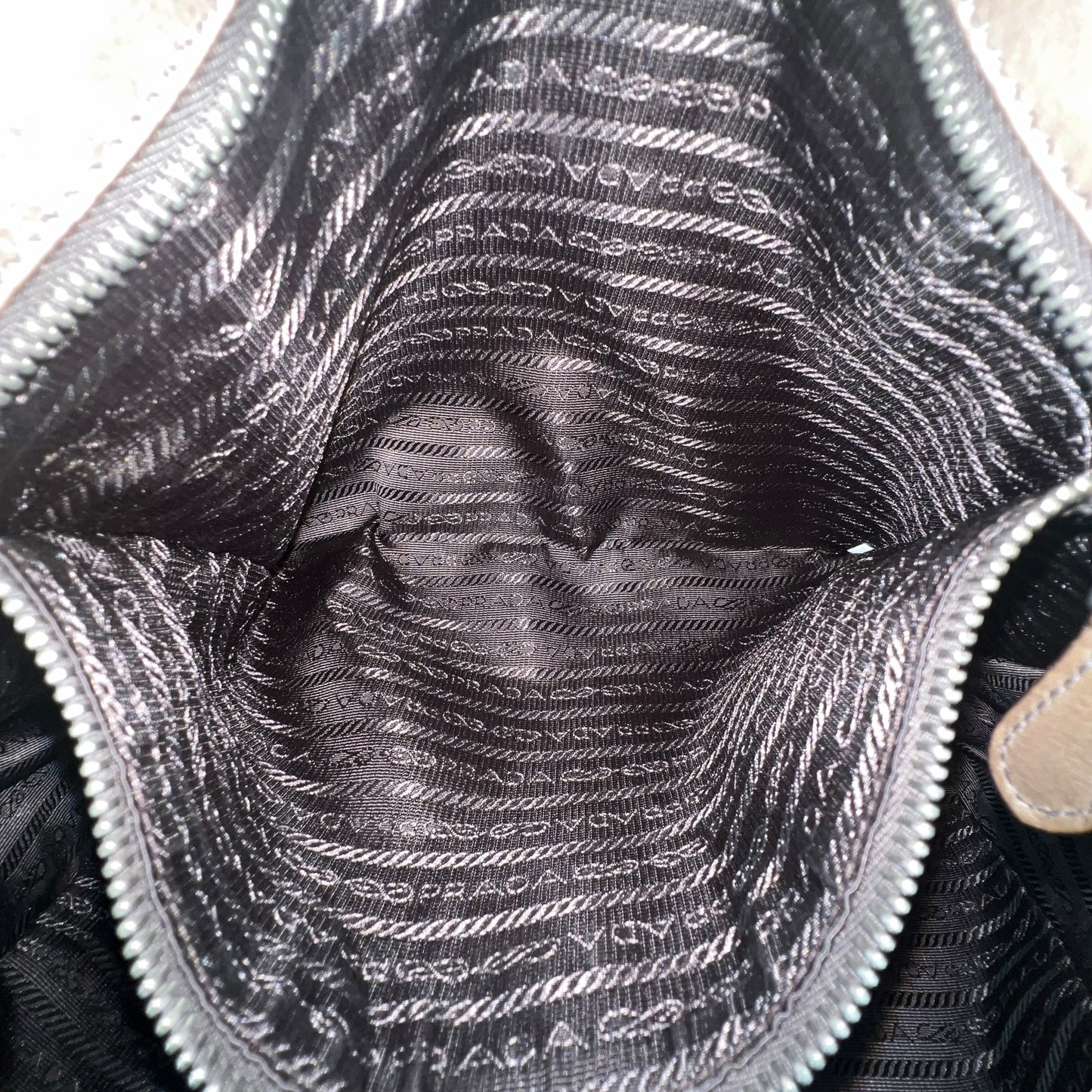 Prada Double Zipper Leather Tote Bag