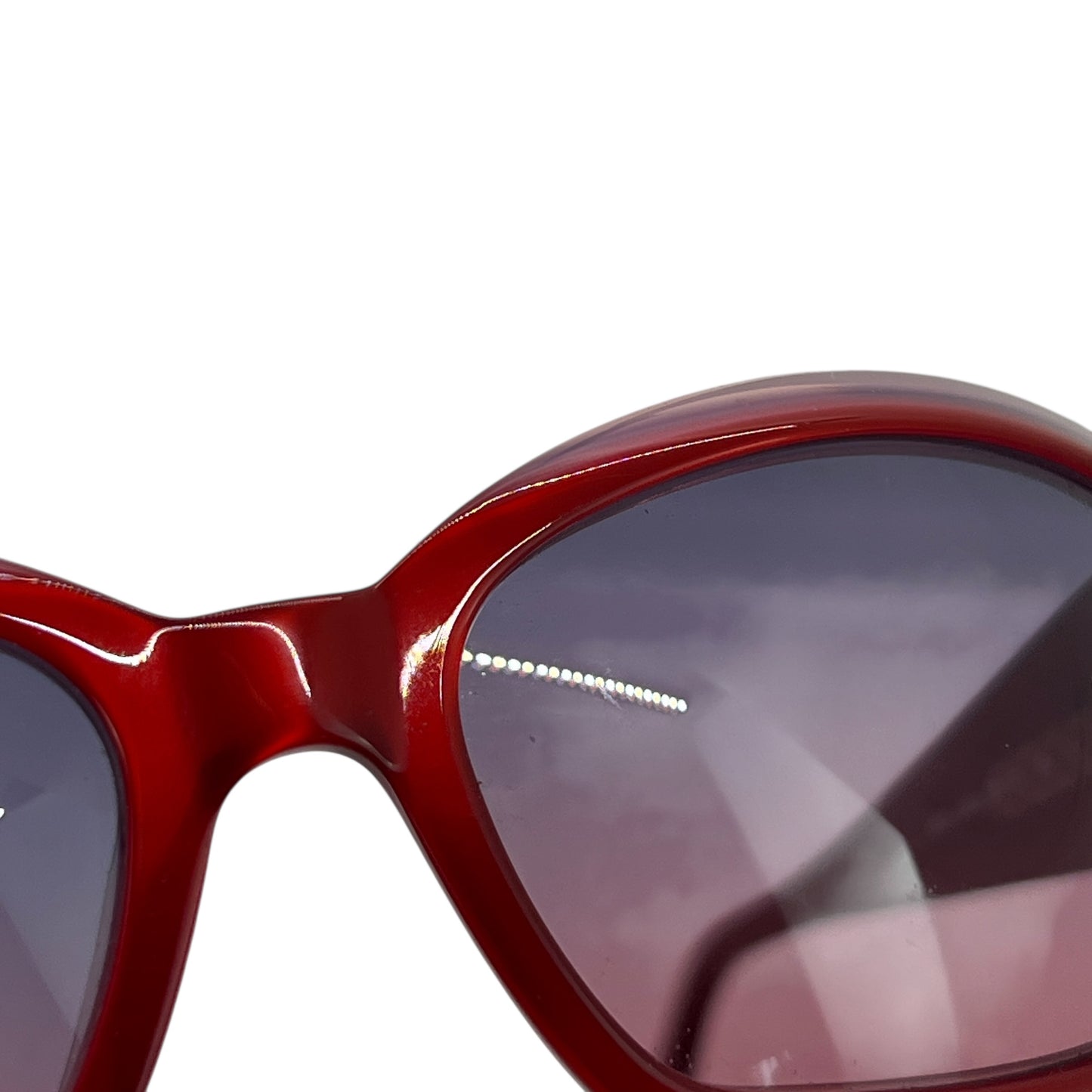 Chanel CC Red Acrylic Sunglasses