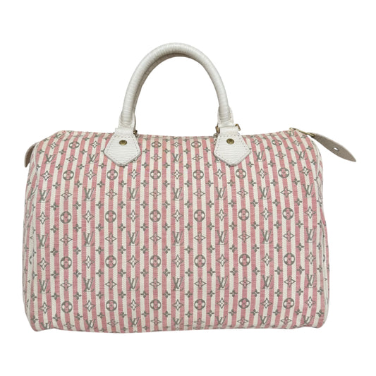 Louis Vuitton Mini Lin Monogram Striped Speedy 30 Handbag