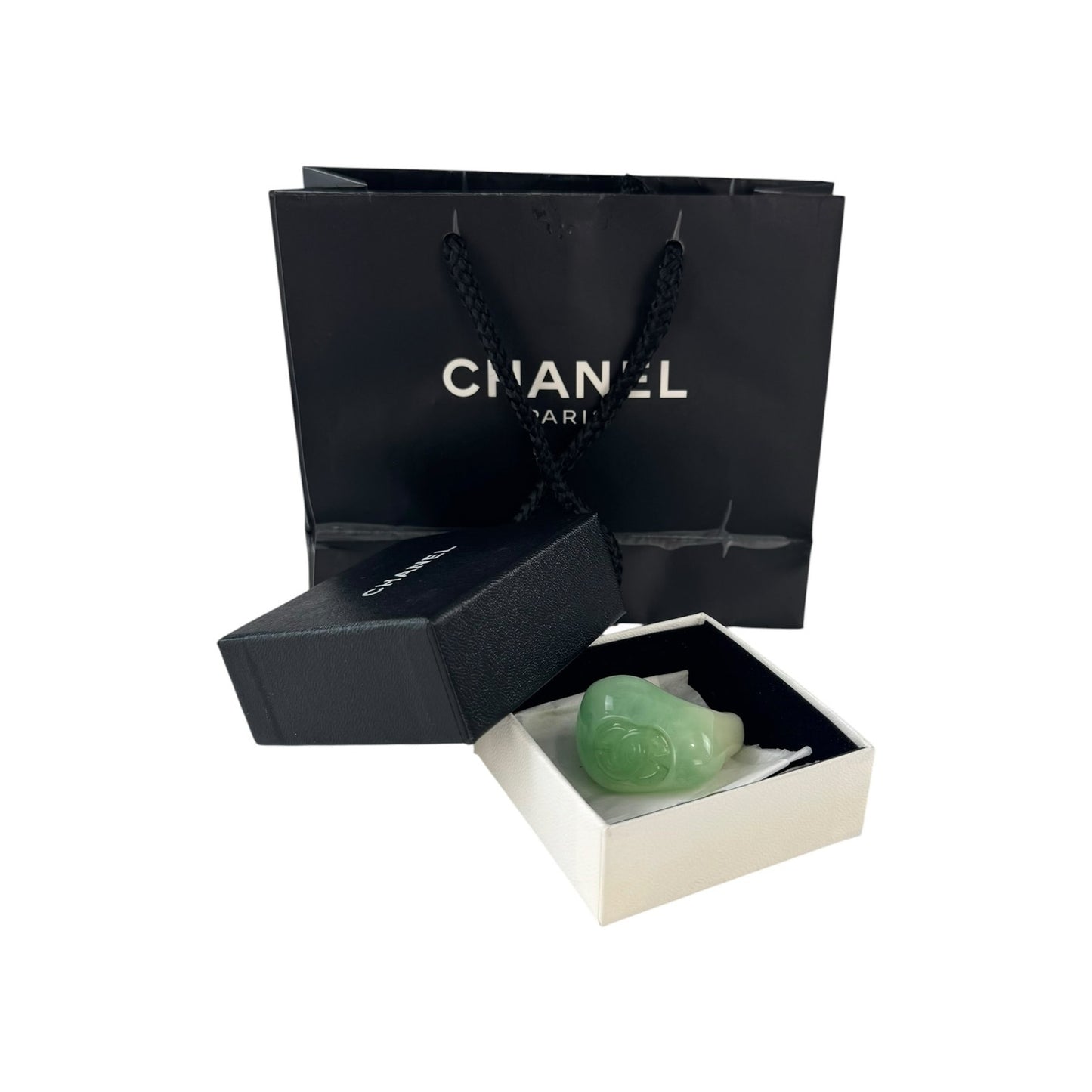 Chanel CC Faux Jade Ring