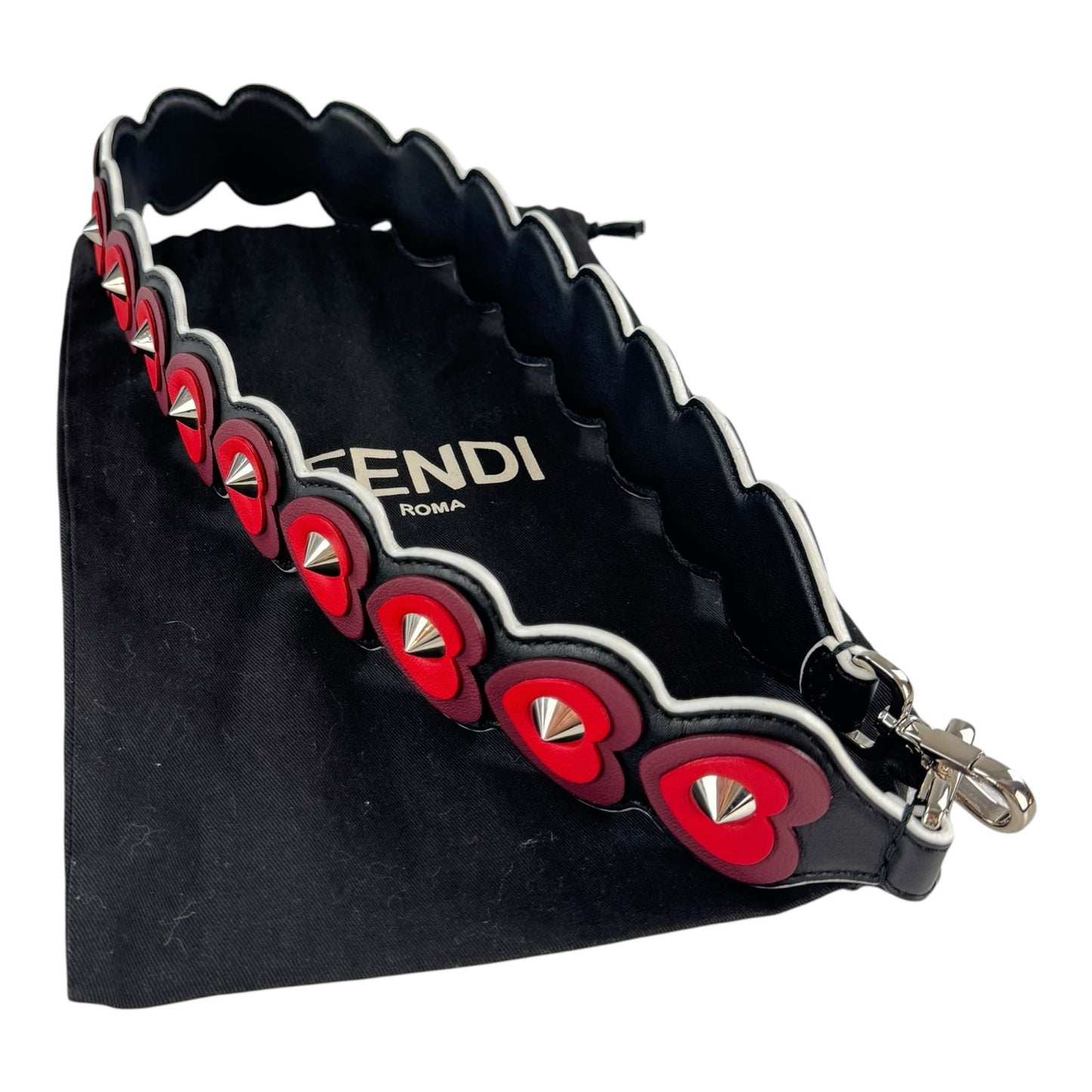 Fendi Studded Heart Strap You Bag Strap
