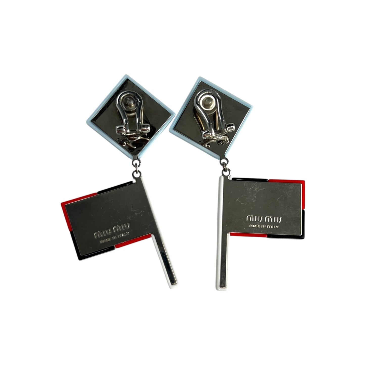 Miu Miu Racing Flag Earrings