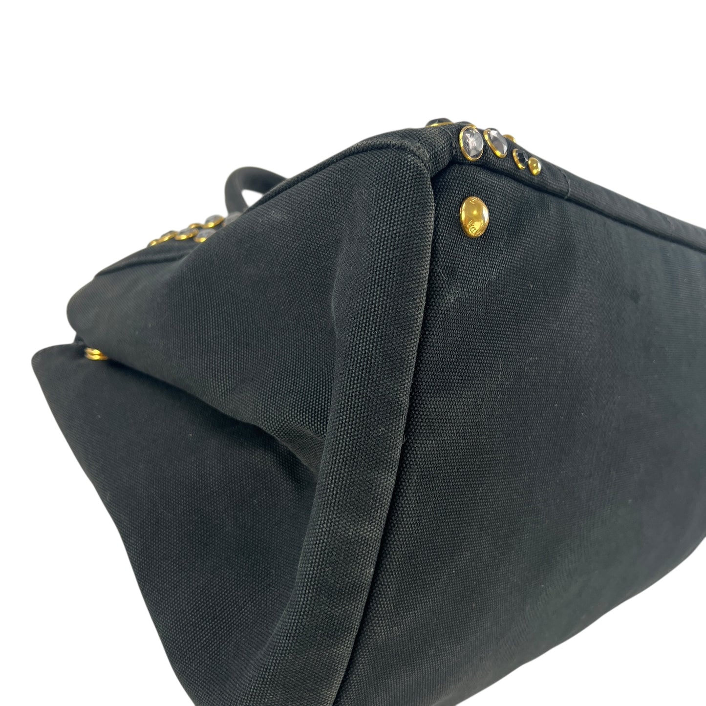 Prada Rhinestone Canapa Tote Bag