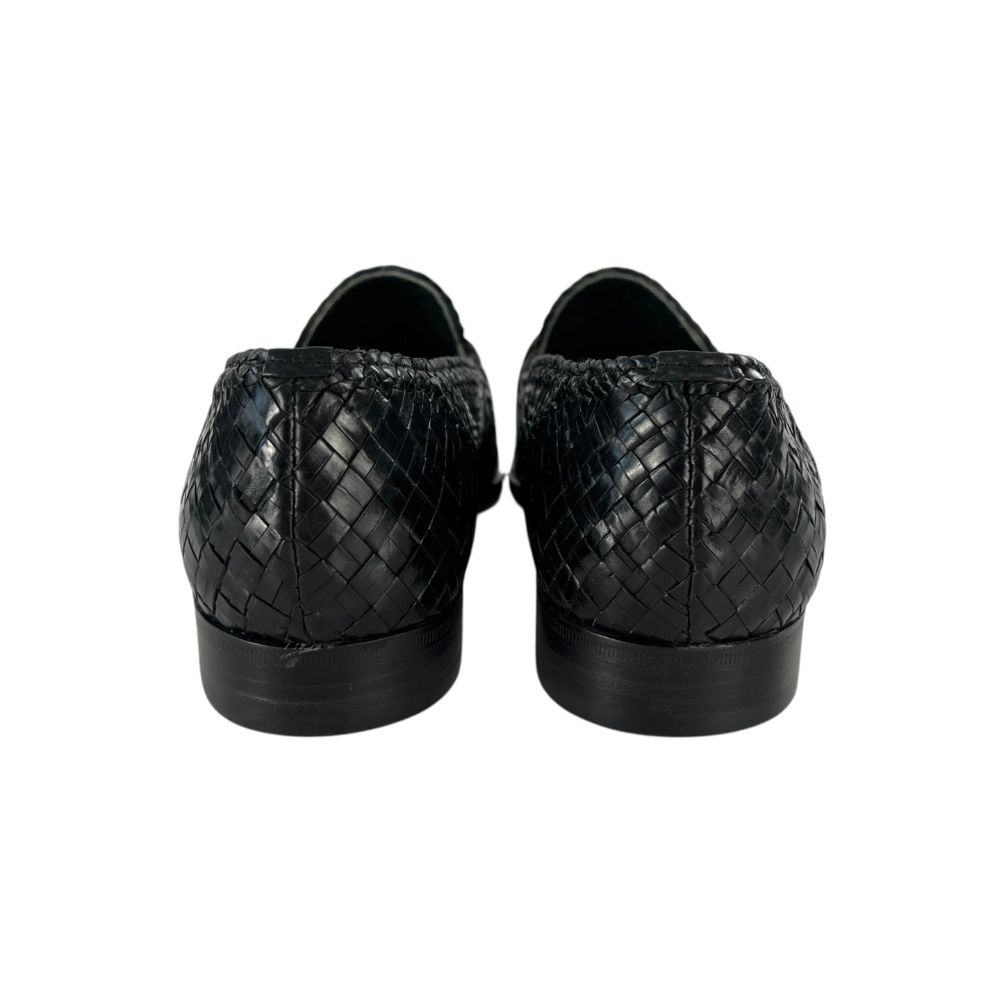 Versace Vintage Leather Woven Loafers