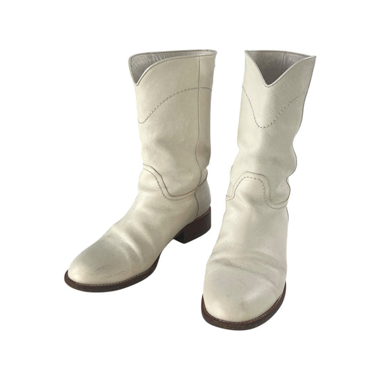 Chanel CC Leather Short Cowboy Boots